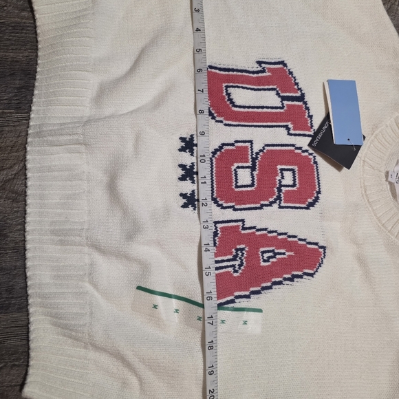 Grayson Threads USA Knit Sweater Womens NWT Patriotic White Red Blue Pullover - Picture 7 of 11